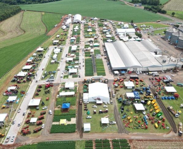 Parque de Exposições em Campo Novo, Rio Grande do Sul, vista aérea.