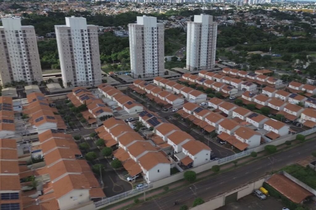 Imagem aérea de Campo Grande. (Foto: TV Morena)