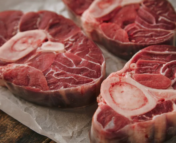 Carne bovina, osso, carne fresca, carne crua