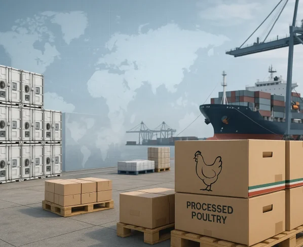 Exportações de carne de frango somam 486,5 mil toneladas em abril, diz ABPA